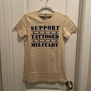 NWOT - Never Worn Women’s Support Tattooed Military t-shirt Size M